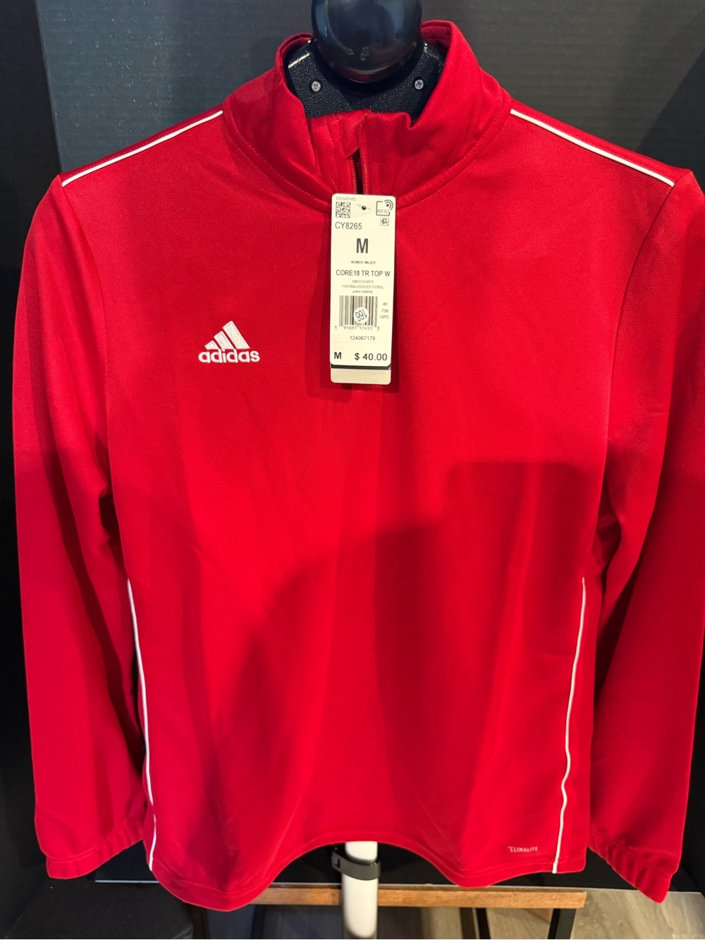 Adidas women’s Red Performance track 3/4 zip size Medium